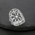 Vegvisir Ring Viking Rune Compass Silver