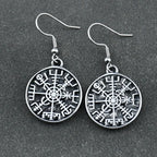 Viking Vegvisir Compass Dangle Earrings
