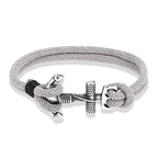 Men's double-anchor bracelet grey
