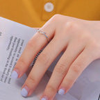 Women's angel wing ring in silver