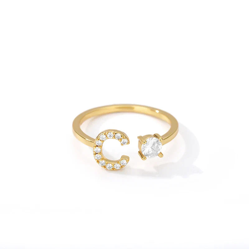 Customized ring with initial c