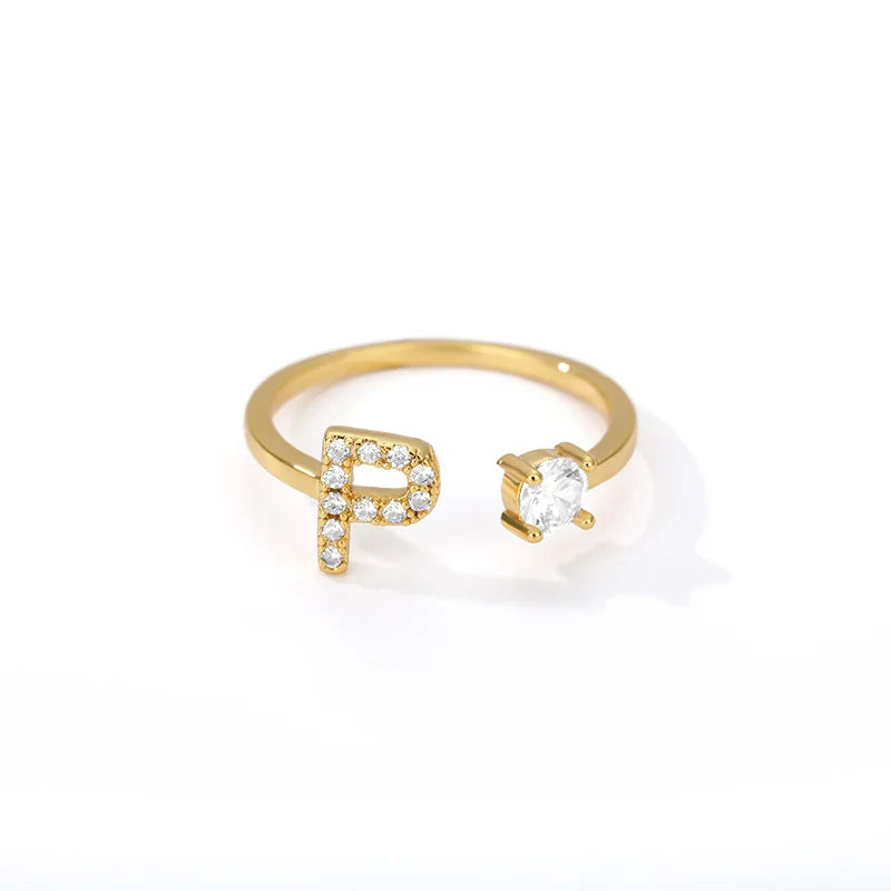 Customized ring with initial p