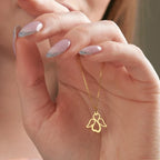 Women's necklace with gold angel wings pendant