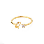 Thin personalized women's ring with initial q