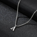 Men's necklace with initial pendant a