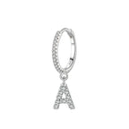 Hoop earrings with initial a