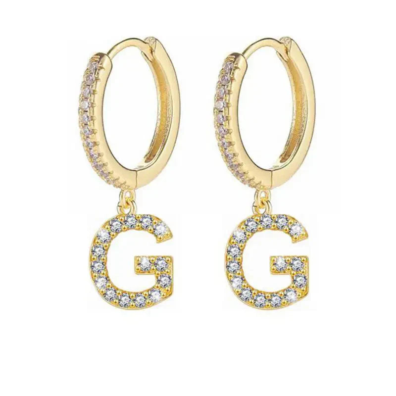 Women's initial hoop earrings g