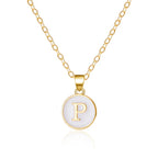 White initial p pendant necklace