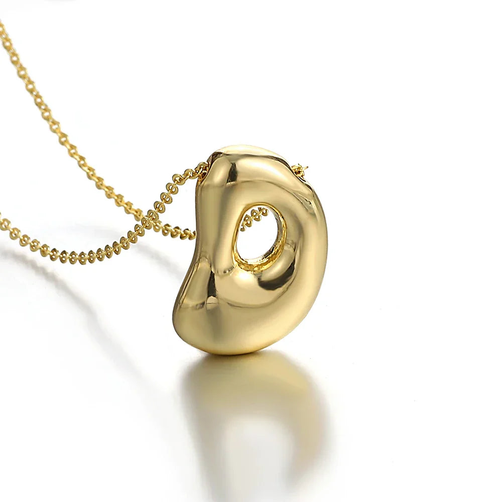 Women's necklace with initial pendant - letter