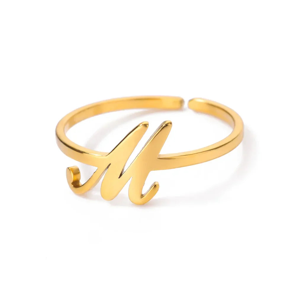 Personalized fine ring with initial M