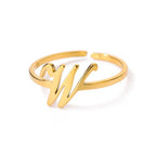 Personalized fine ring with initial W