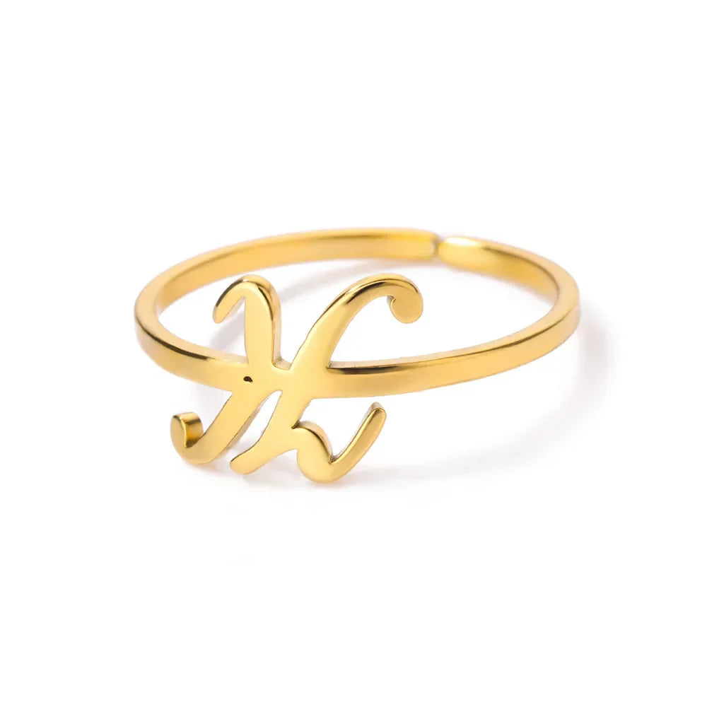 Personalized fine ring with initial K