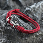 Maroon anchor rope bracelet