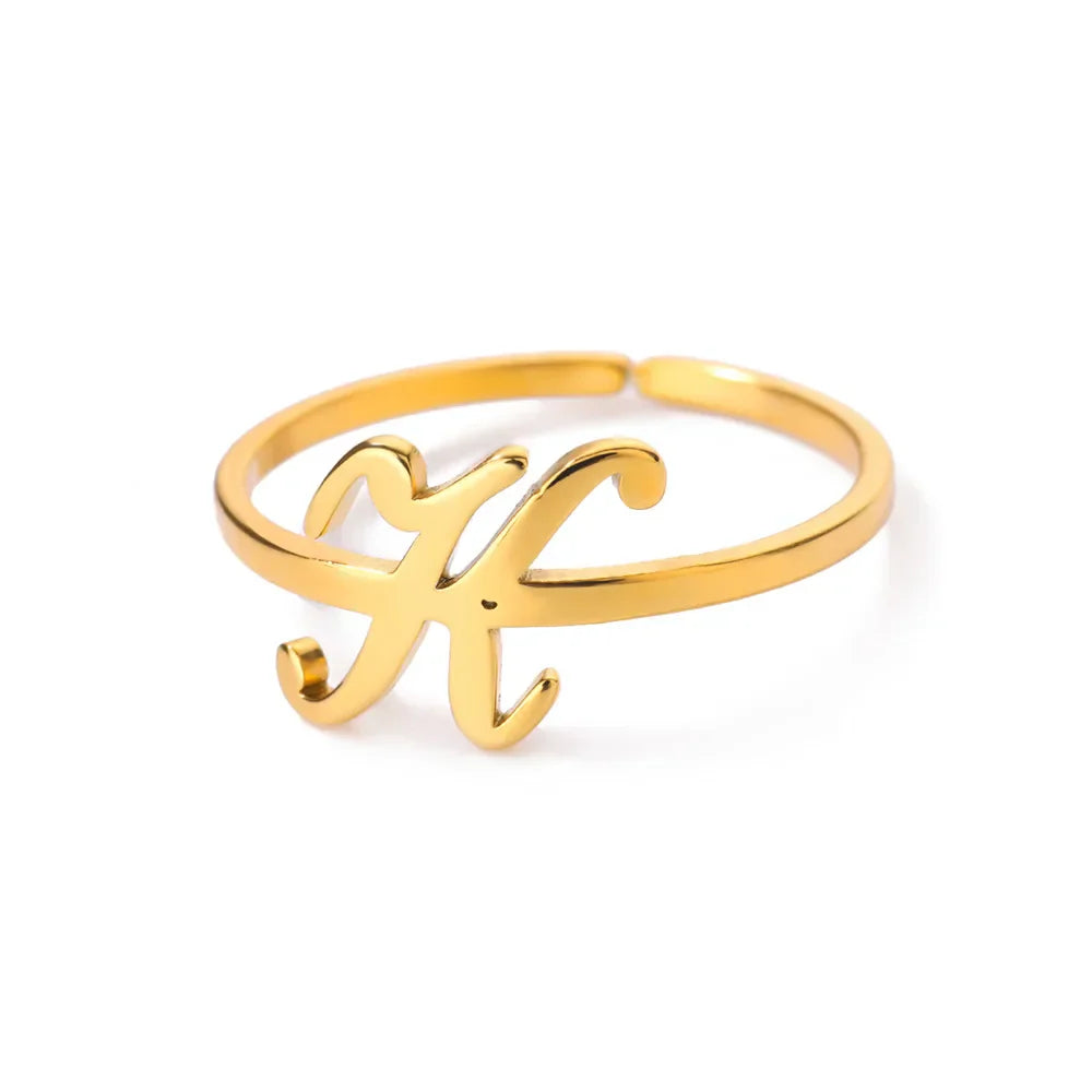 Personalized fine ring with initial K