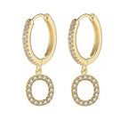 Women's initial hoop earrings o