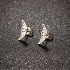 Minimalist angel wing earrings silver