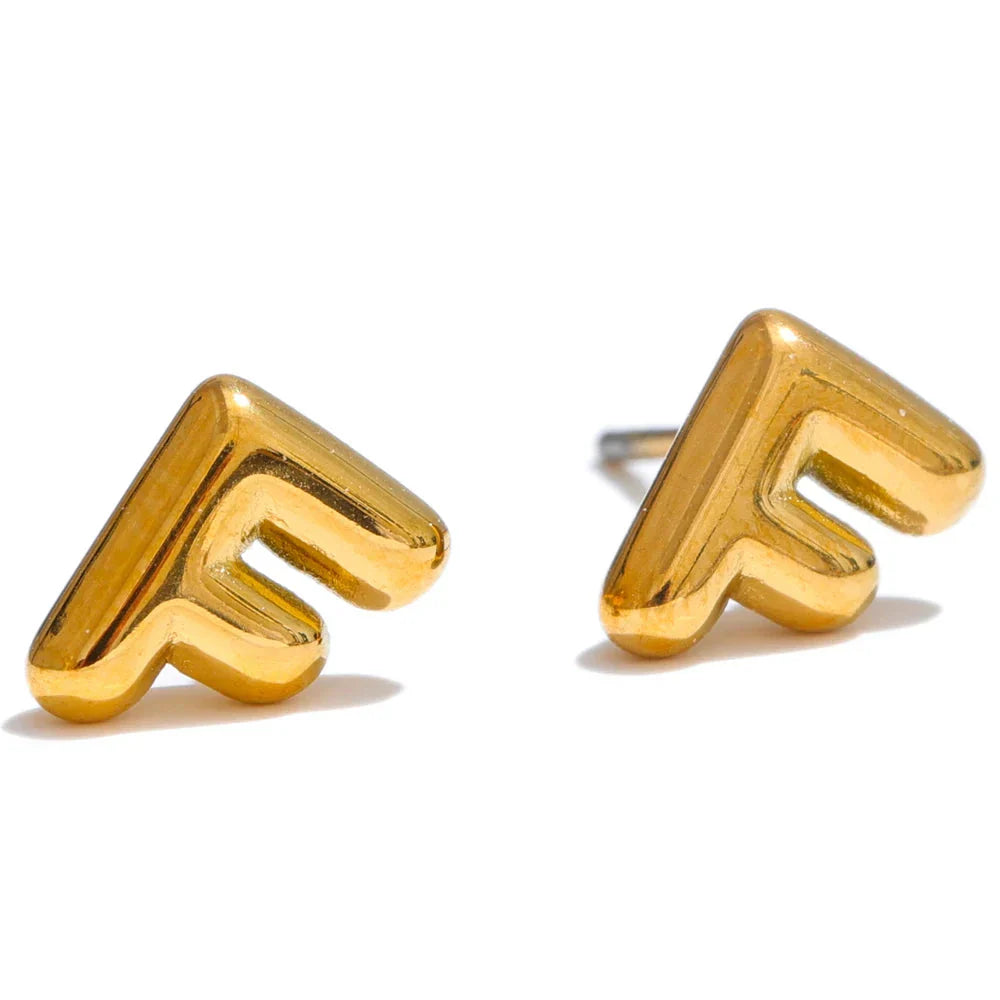 Personalized earrings with initial f