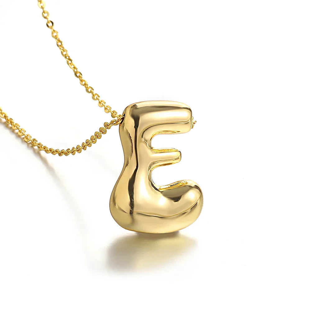 Women's necklace with initial pendant - letter