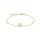 Bracelet with gold rhinestone initial z