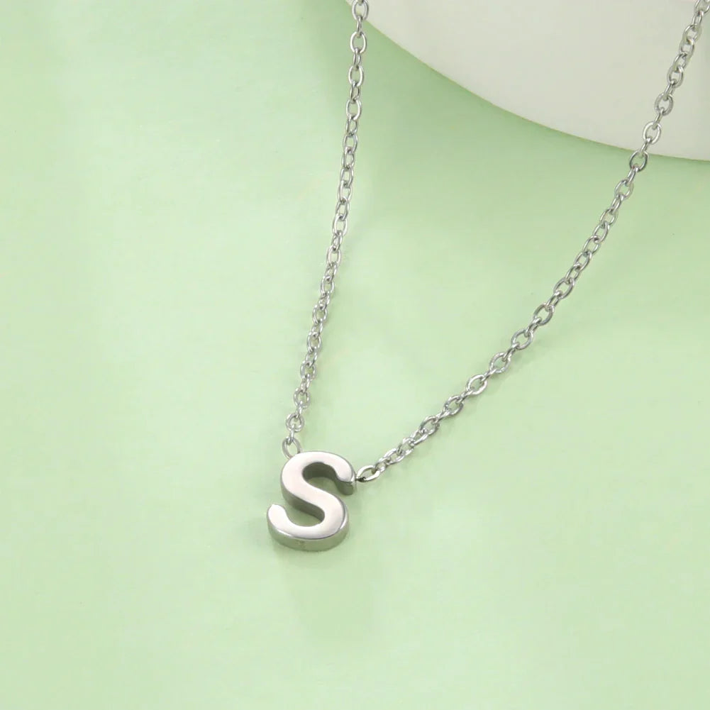 Necklace with initial pendant - letter