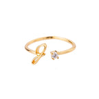Thin personalized women's ring with initial j