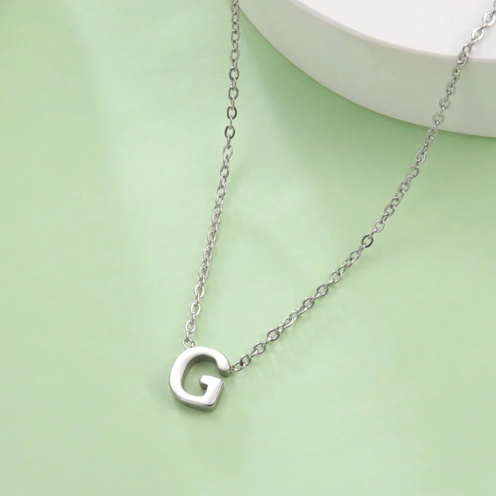 Necklace with initial pendant - letter