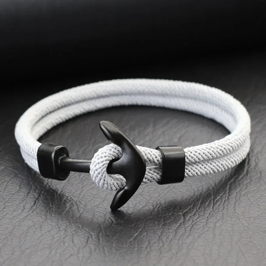 Black and grey anchor bracelet