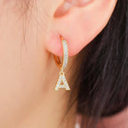Women's initial hoop earrings