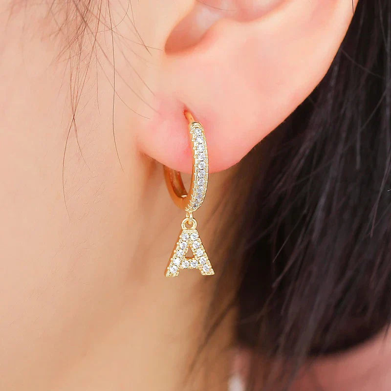 Women's initial hoop earrings