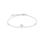 Bracelet with silver rhinestone initial t