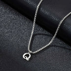 Men's necklace with initial pendant q