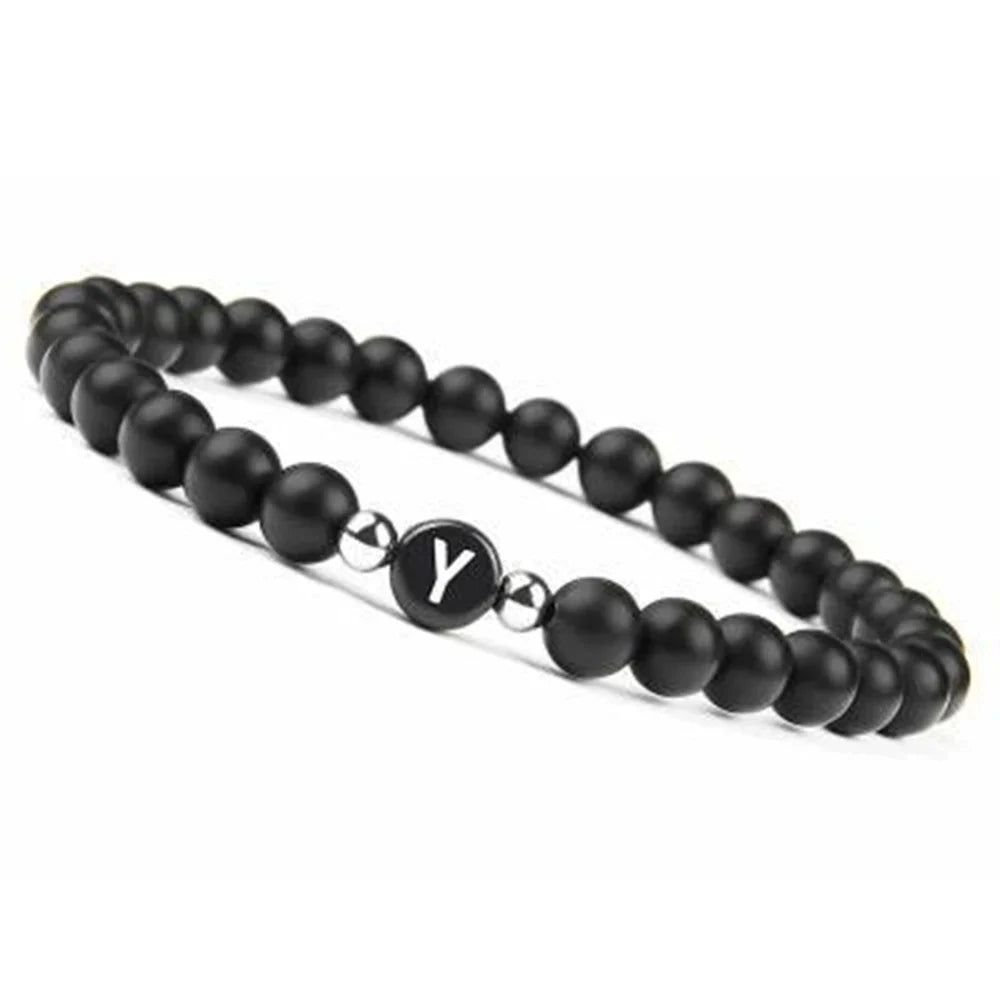 Black initial bracelet y