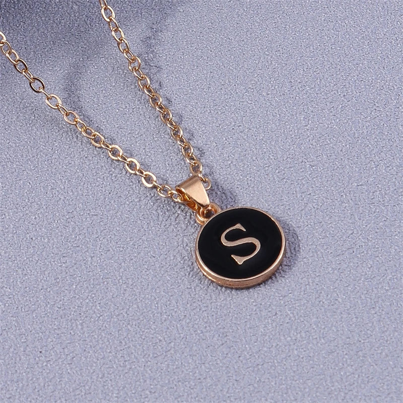 Colorful initial pendant necklace s