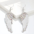 Women's angel wing dangling earrings 