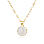White initial j pendant necklace