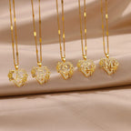 Necklace with initial and heart pendant