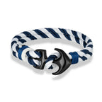 White and blue double anchor bracelet