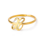 Personalized fine ring with initial X