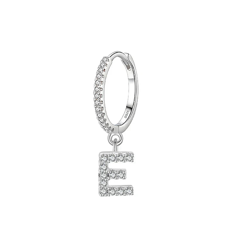 Hoop earrings with initial e