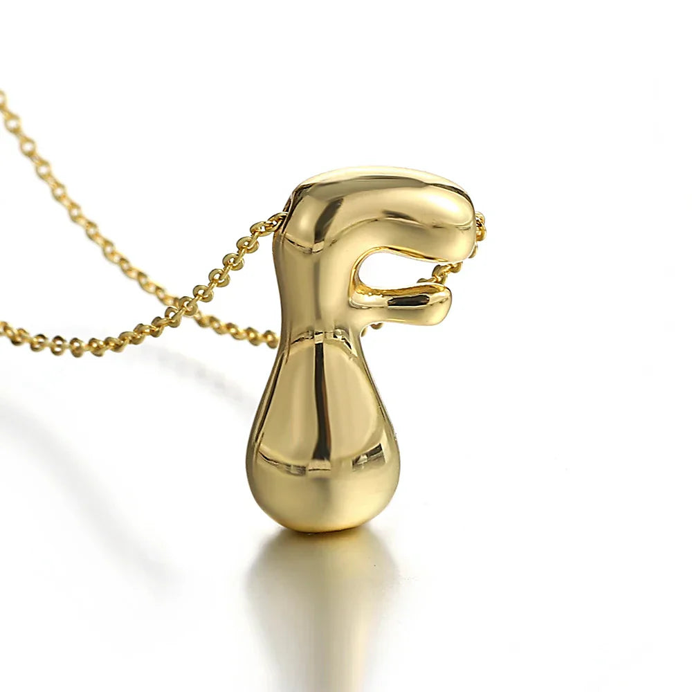Women's necklace with initial pendant - letter