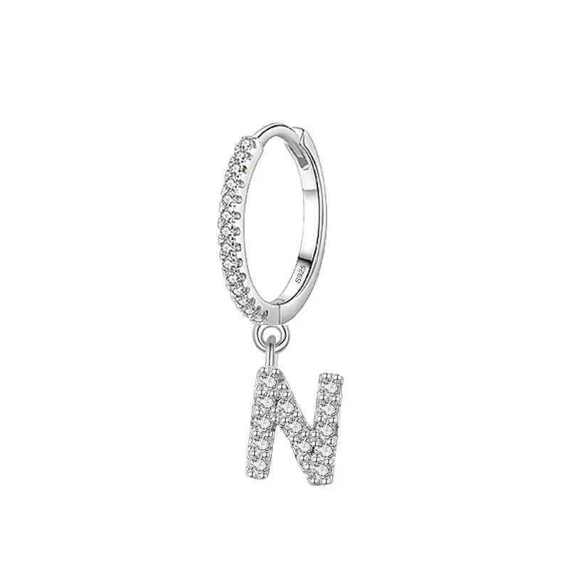 Hoop earrings with initial n