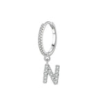 Hoop earrings with initial n