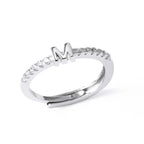 Adjustable women's ring with initial - letter
