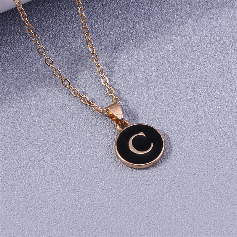 Colorful initial pendant necklace c