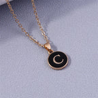 Colorful initial pendant necklace c