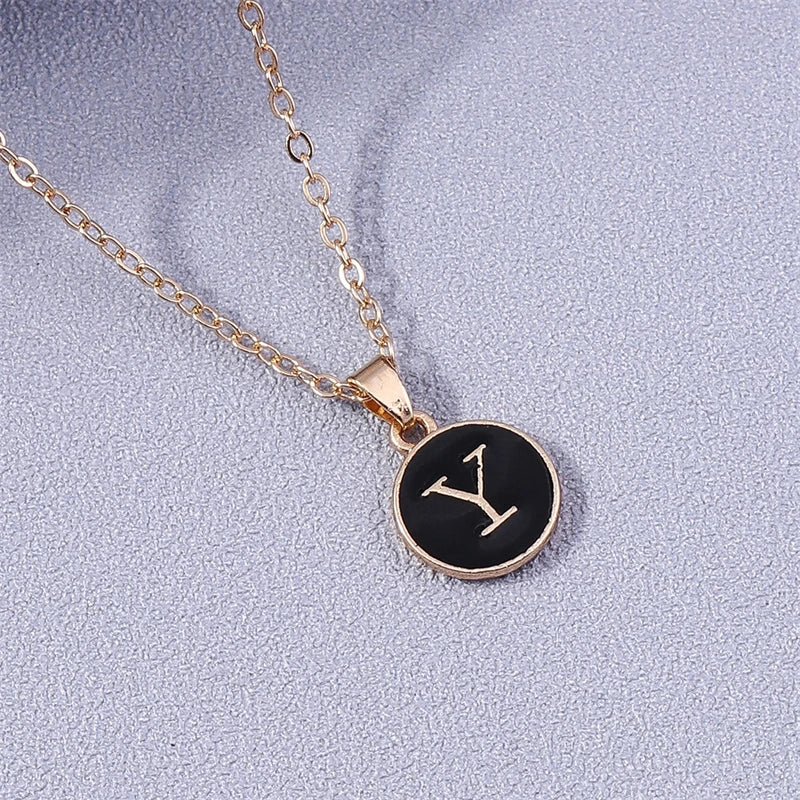 Colorful initial pendant necklace y