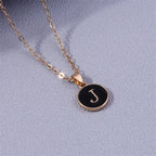 Colorful initial pendant necklace j