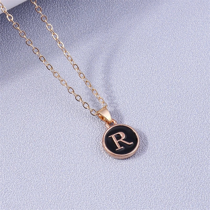 Colorful initial pendant necklace r