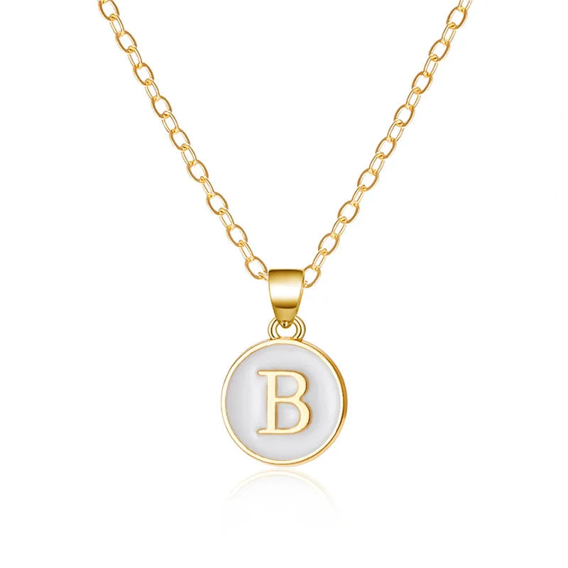 White initial b pendant necklace