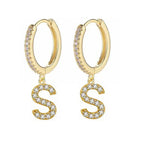Women's initial hoop earrings s